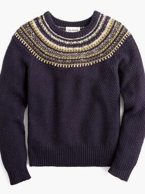 Exclusive Sparkly Fair Isle Crewneck Cotton Blend Pullover JCrew The Reeds XS